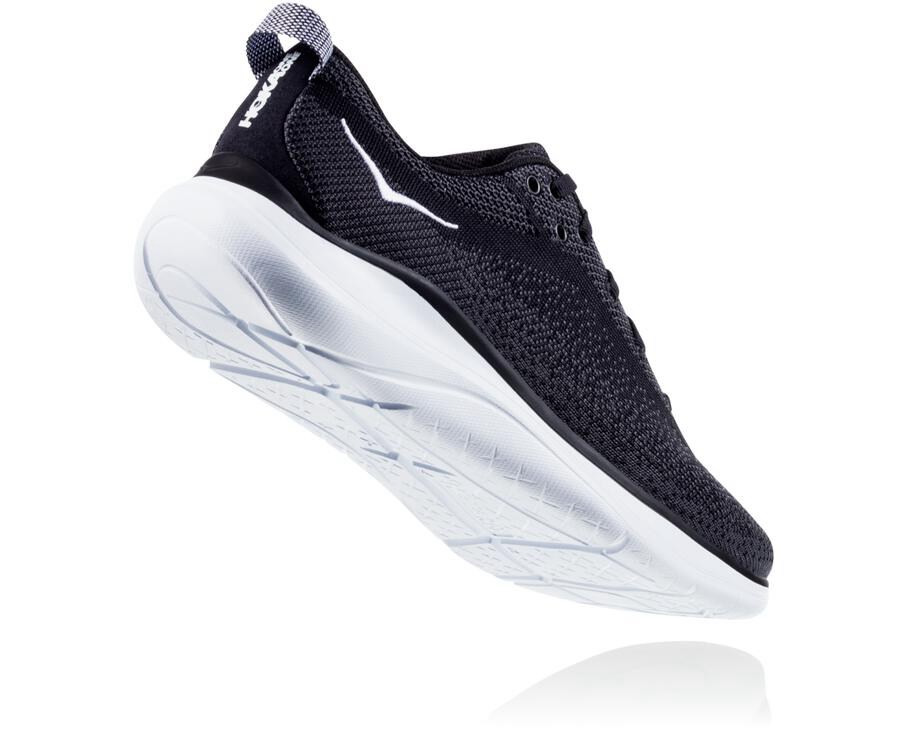 Hoka One One Womens Running Shoes - Hupana Flow - Black/White - JIPO32185